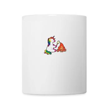 Scout drôle de tente de feu de camp de camping de licorne - Mug blanc - blanc - Devant