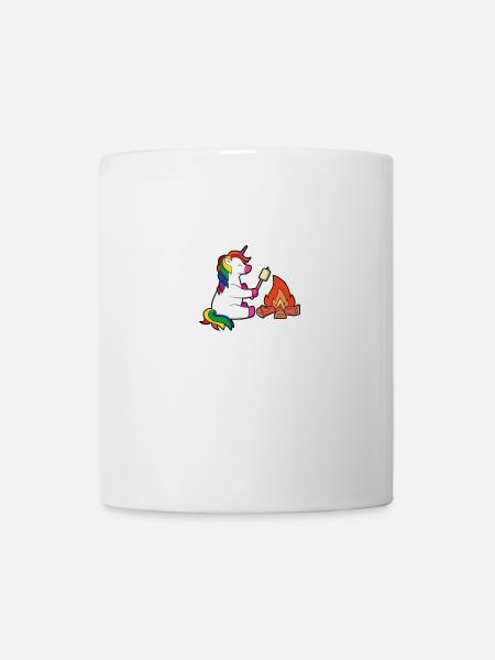 Scout drôle de tente de feu de camp de camping de licorne - Mug blanc - blanc