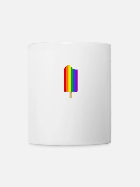 Gay Pride LGBT Rainbow Ice Flag Love Love - Mug - white