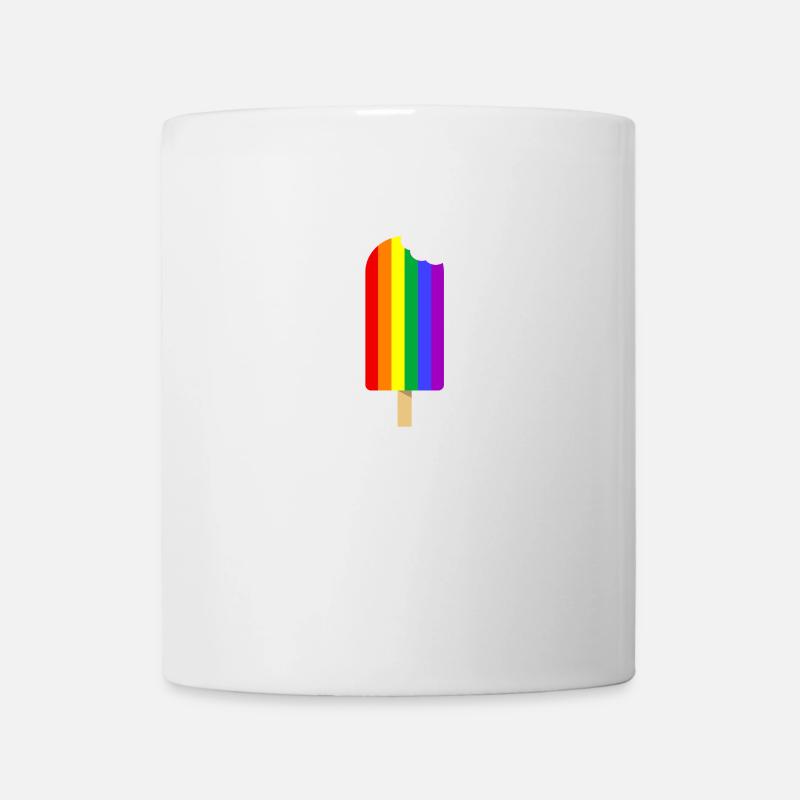 Gay Pride LGBT Regenbogen Eis Flagge Love Liebe - Tasse - Weiß