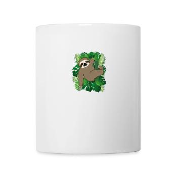Chemise de paresse douce avec des plantes en arrière-plan - Mug blanc - blanc - Devant