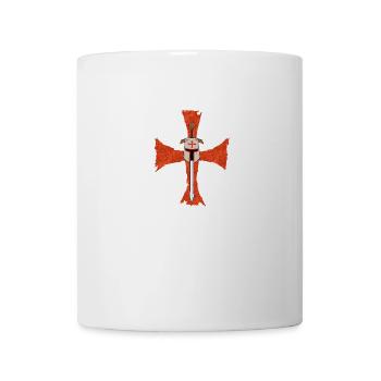 Chevalier Templier Deus Vult Croix Croisée Épée - Mug blanc - blanc - Devant