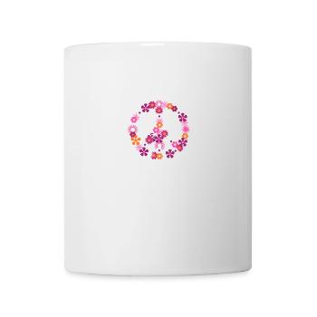 Flower power peace sign peace hippie - Mug - white - Front