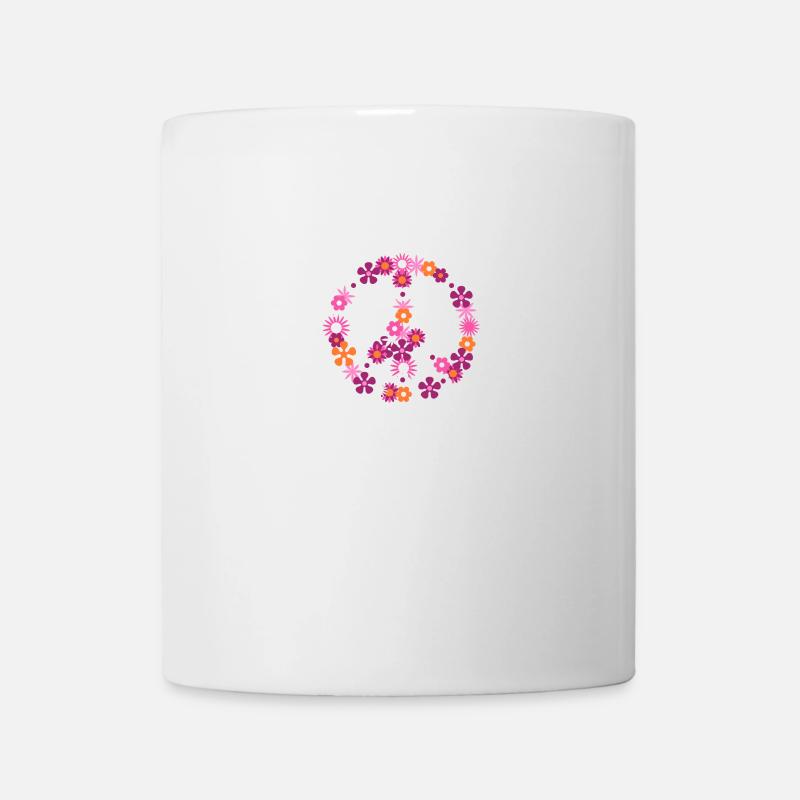 Flower power Friedenszeichen Frieden Hippie - Tasse - Weiß