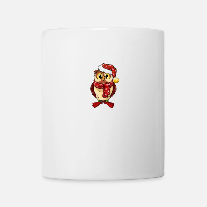 Weihnachtseule Weihnachten Eule Uhu Vogel Advent - Tasse - Weiß