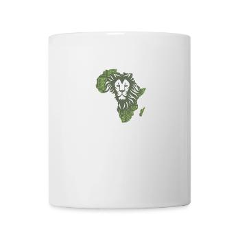 Roar Africa Map Lion Face Reggae Rasta Gift Design - Mug - white - Front