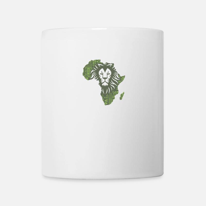 Roar Africa Karte Löwengesicht Reggae Rasta Geschenk Design - Tasse - Weiß