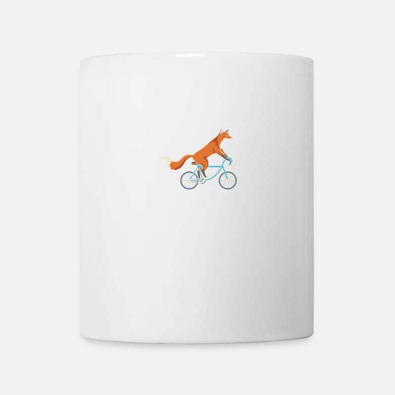 Fox On Bike Bicycle Cyclisme Fox - Mug blanc - blanc