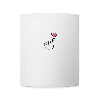 coeur doigt amour coréen pop - Mug blanc - blanc - Devant