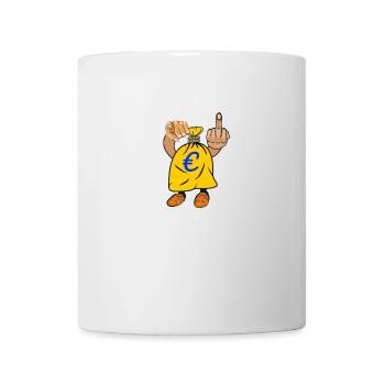 Sack middle finger hand index finger EURO - Mug - white - Front