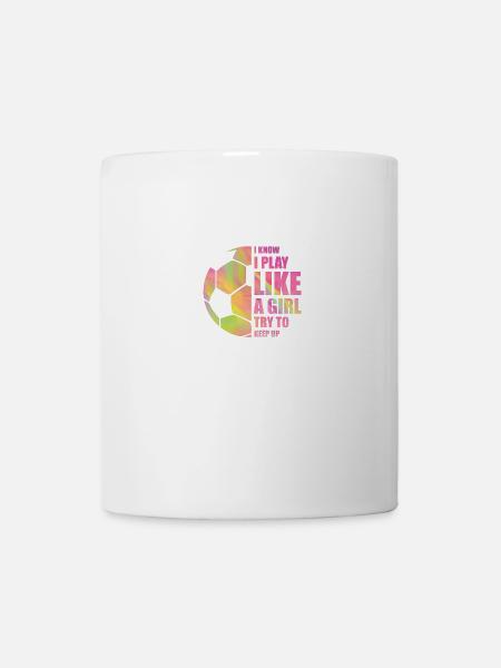 Soccer like a girl - Mug - white