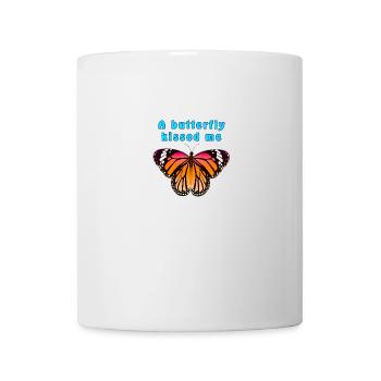 Papillon Un papillon m'a embrassé - Mug blanc - blanc - Devant