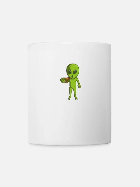 Alien Pizza Außerirdischen Marsmensch - Tasse - Weiß