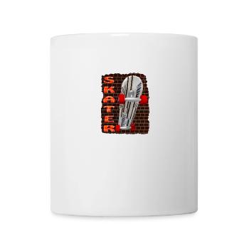 Skaterboaed skater maçonnerie à travers - Mug blanc - blanc - Devant