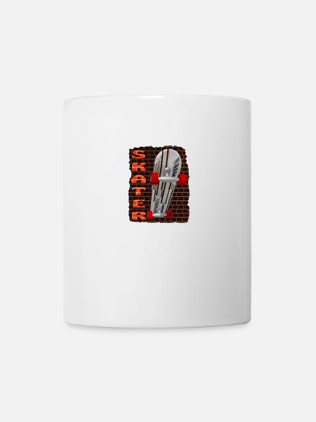 Skaterboaed skater maçonnerie à travers - Mug blanc - blanc