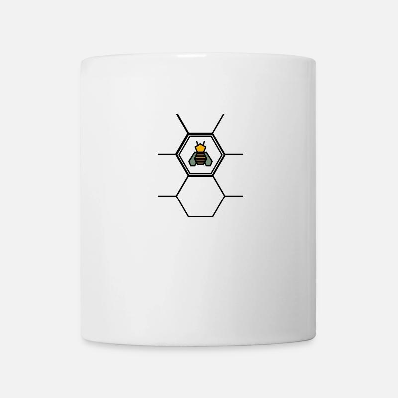 Abeille en nid d'abeille - Mug blanc - blanc