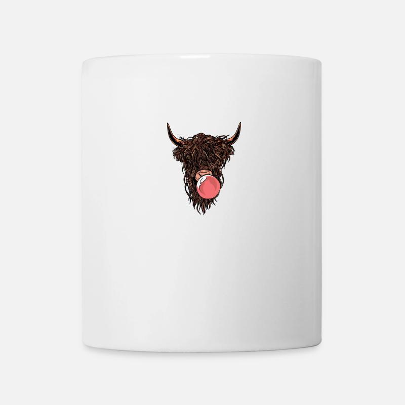 Kuh Büffel mit Kaugummi - Tasse - Weiß