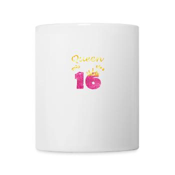 Filles D'anniversaire De 16 Ans La Reine Est Seize G - Mug blanc - blanc - Devant