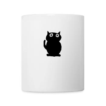 schwarze Katze - Tasse - Weiß - Vorne