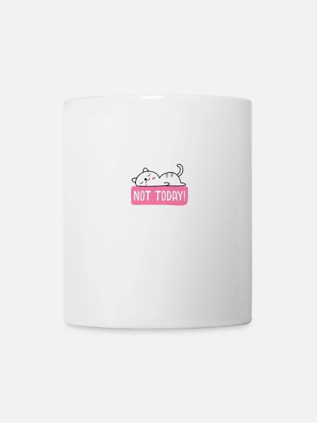 Conception de chat "PAS AUJOURD'HUI" - Mug blanc - blanc