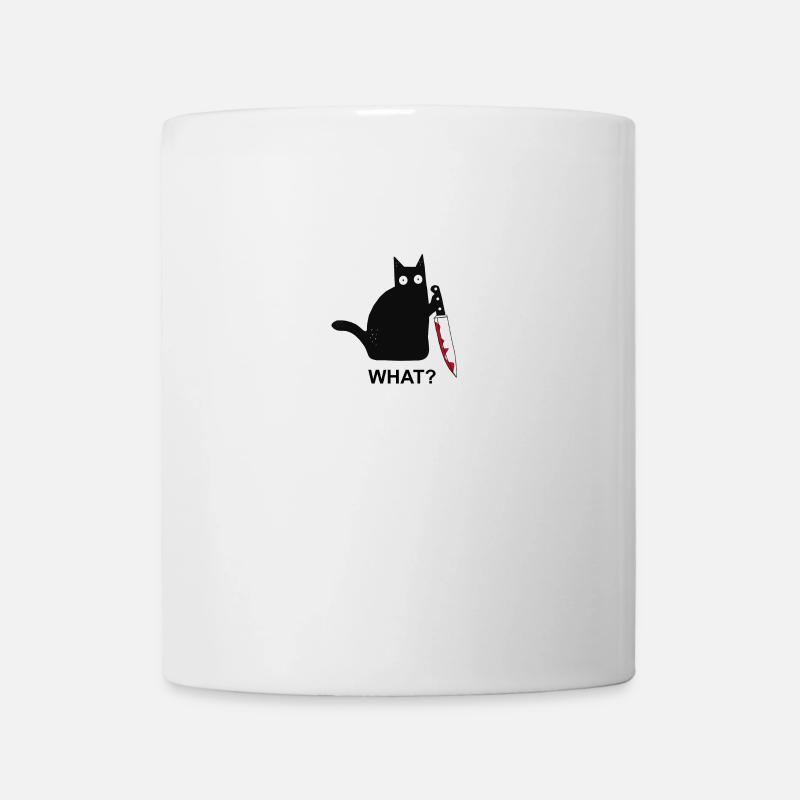 Katze mit Messer- Chat au couteau - Mug blanc - blanc