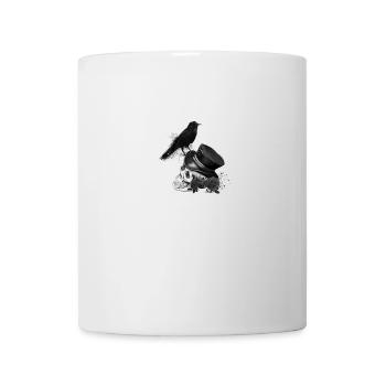 skull with top hat and dark crow - Mug - white - Front