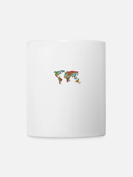 carte du monde colorisée - Mug blanc - blanc