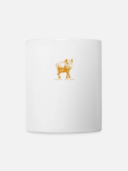 Enjoy Nature genieße die Natur Wildschwein Sau - Tasse - Weiß