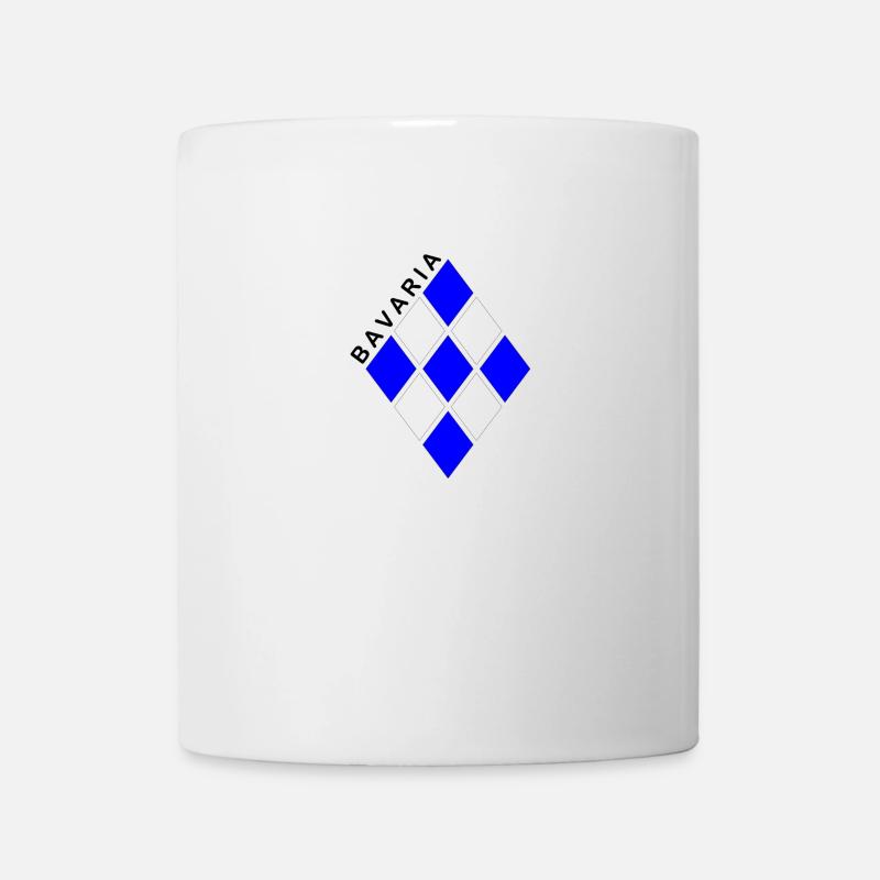 Motif losange bleu et blanc Bavaria - Mug blanc - blanc