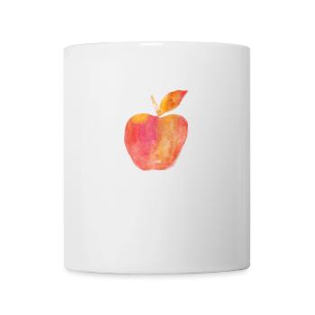 Roter Apfel gemalt Wasserfarben Kunst Aquarell rot - Tasse - Weiß - Vorne