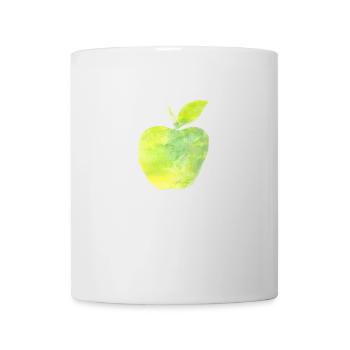 Green apple painted green watercolor watercolor - Mug - white - Front