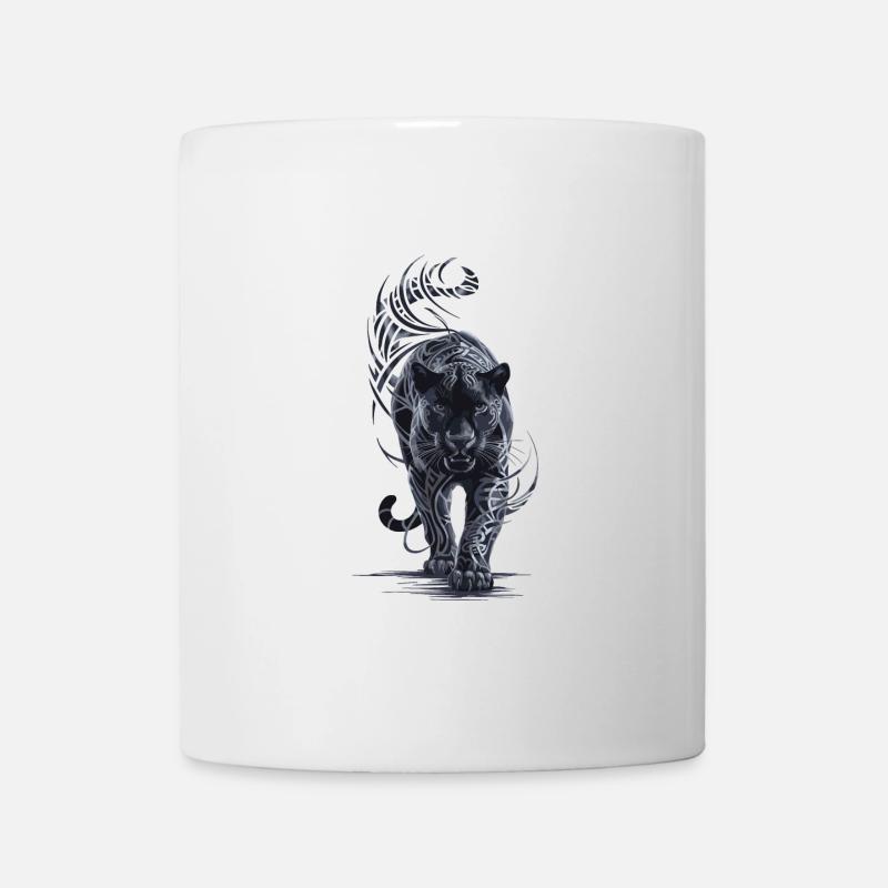 Schwarzer Panther Großkatze - Tasse - Weiß