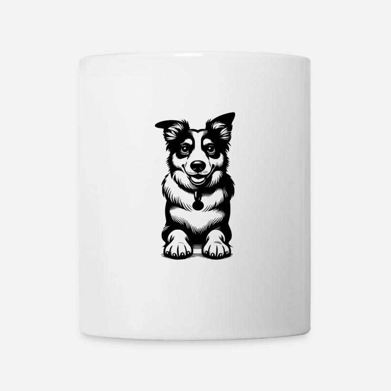 Chien Border Collie mignon Portrait de chiens mignons - Mug blanc - blanc