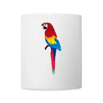 Bunter Papagei Print auf Kleidung - Tasse - Weiß - Vorne
