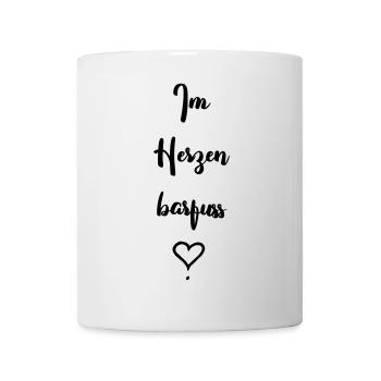 Im Herzen barfuss - Tasse - Weiß - Vorne