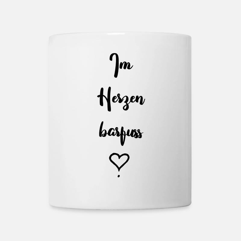 Im Herzen barfuss - Tasse - Weiß
