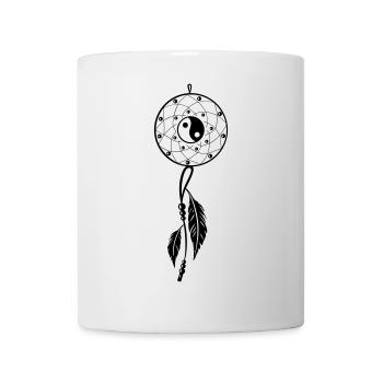 Traumfänger mit Federn und Yin & Yang - Tasse - Weiß - Vorne