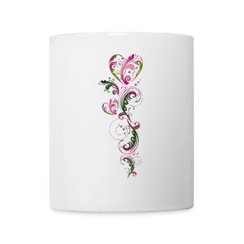 Cœur Tendril D'été Vintage Floral - Mug blanc - blanc - Devant