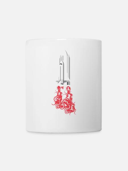 Symbole de l’espace de lancement de fusée logo de l’icône de l’espace extra-atmosphérique - Mug blanc - blanc