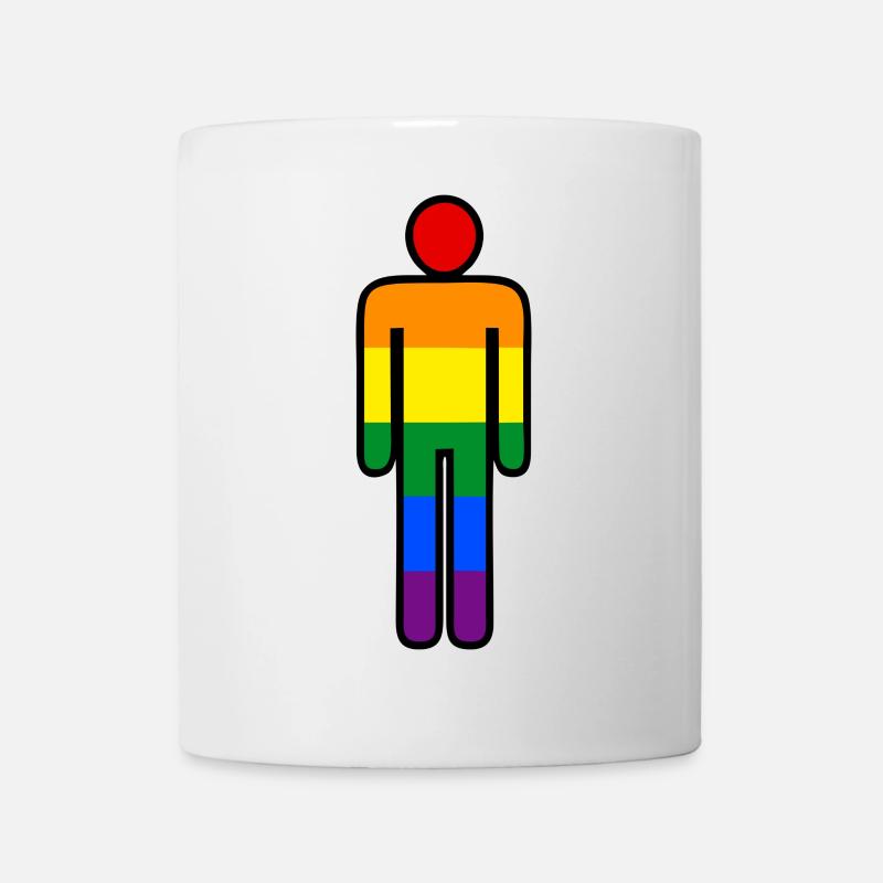 LGBT Rainbow Figure - Mug blanc - blanc