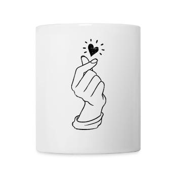 Cœur de doigt - Mug blanc - blanc - Devant
