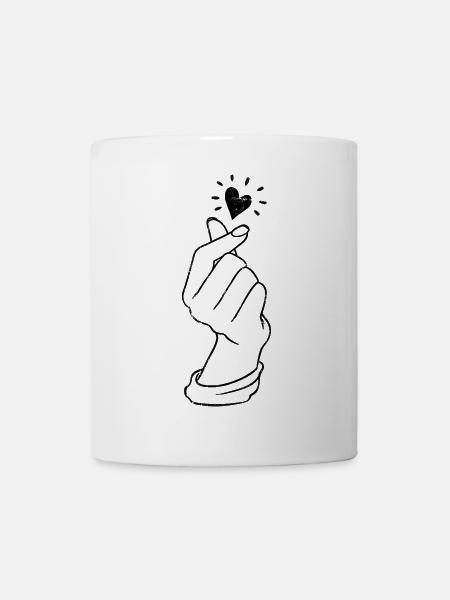Cœur de doigt - Mug blanc - blanc