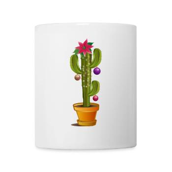Poinsettia de cactus décoré de Noël - Mug blanc - blanc - Devant