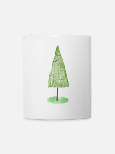 Festliche Tannenschmuck-Grafik - Tasse - Weiß
