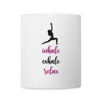 Yoga - Inspirez. Exhaler. Se détendre. - Mug blanc - blanc - Devant