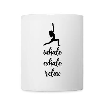 Yoga. Inhaler. Exhaler. Se détendre - Mug blanc - blanc - Devant