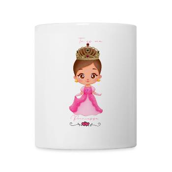 princesse en robe rose avec un diadème - Mug blanc - blanc - Devant