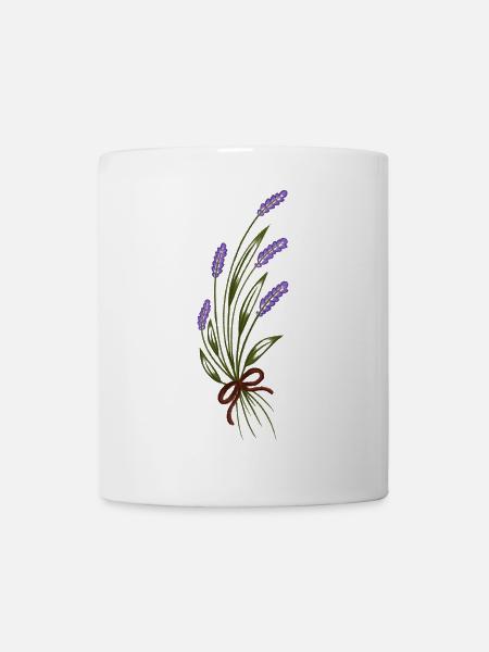 Lavendelstrauß - Tasse - Weiß