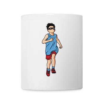 Laufender Junge Zeichnung - Tasse - Weiß - Vorne