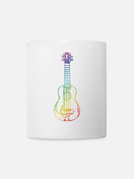 Ukulele im Vintage-Stil - Tasse - Weiß